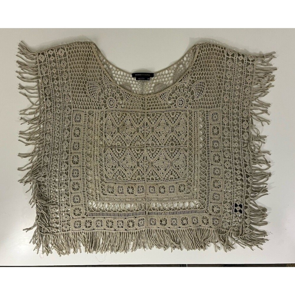 a new day Crochet Fringe Boho Tunic Top in Cream - Picture 8 of 10